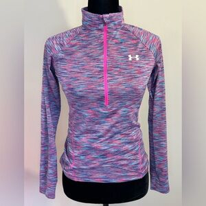 Under Armour Women’s 1/4 Zip Pullover Long Sleeve - Size S Multicolor Pink Blue